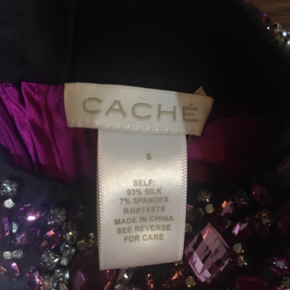 Caché Purple jewelled halter sleeveless silk top - Picture 3 of 3